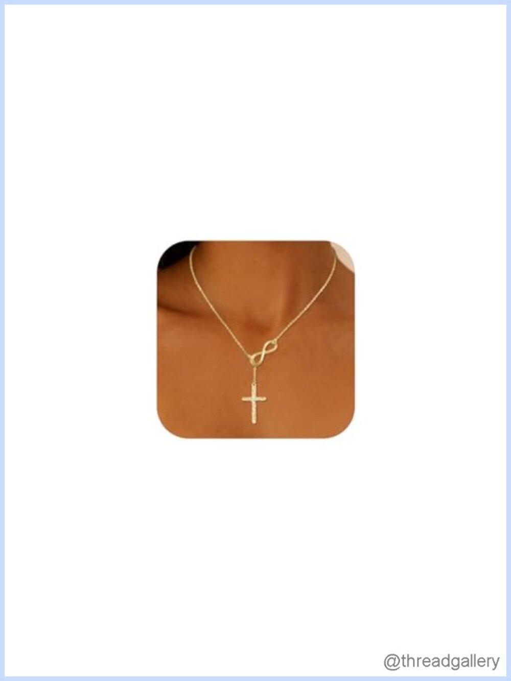 925 Sterling Silver Infinity Cross Necklace 14k Gold Plated Pendant